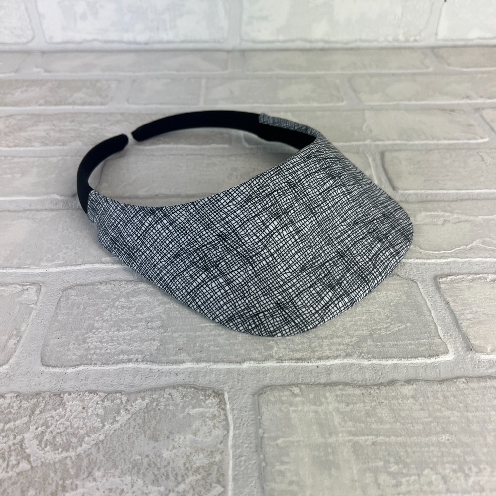 No Headache Sun Visor Hat One Size Black White Square Adjustable Lightweight‎ OS